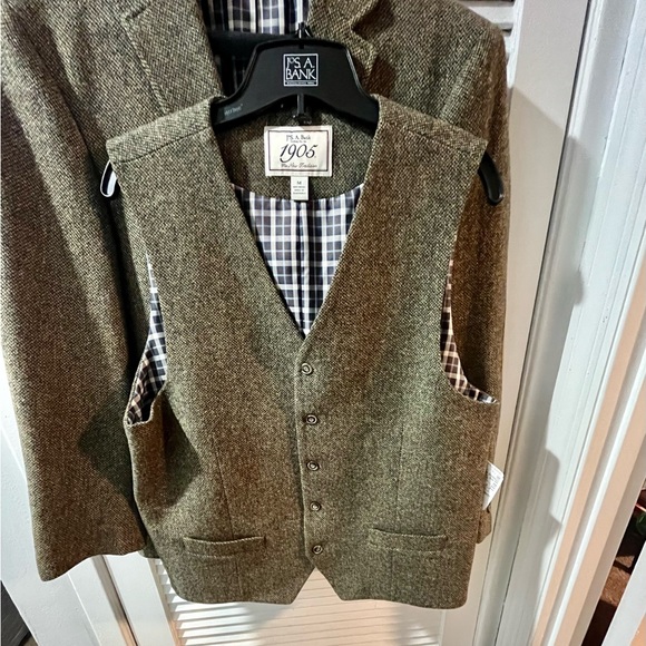 Jos A Banks Men’s Olive Jacket and Vest Size Medium - Picture 2 of 6